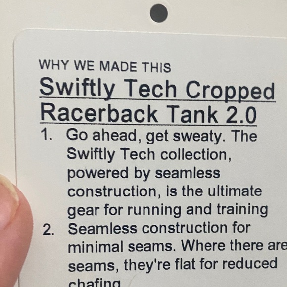 Lululemon Swiftly Tech Cropped Racerback Tank - Picture 3 of 4